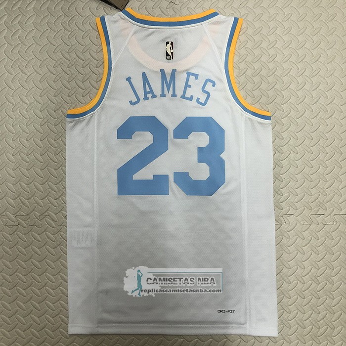 Camiseta Los Angeles Lakers LeBron James NO 23 Classic 2022-23 Blanco